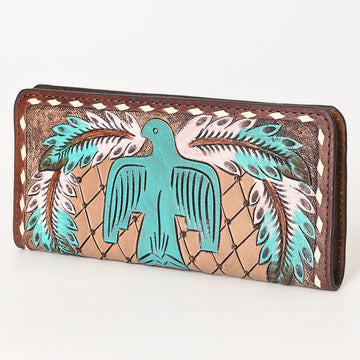 OHLAY WALLET Hand Tooled Genuine Leather women bag western handbag purse